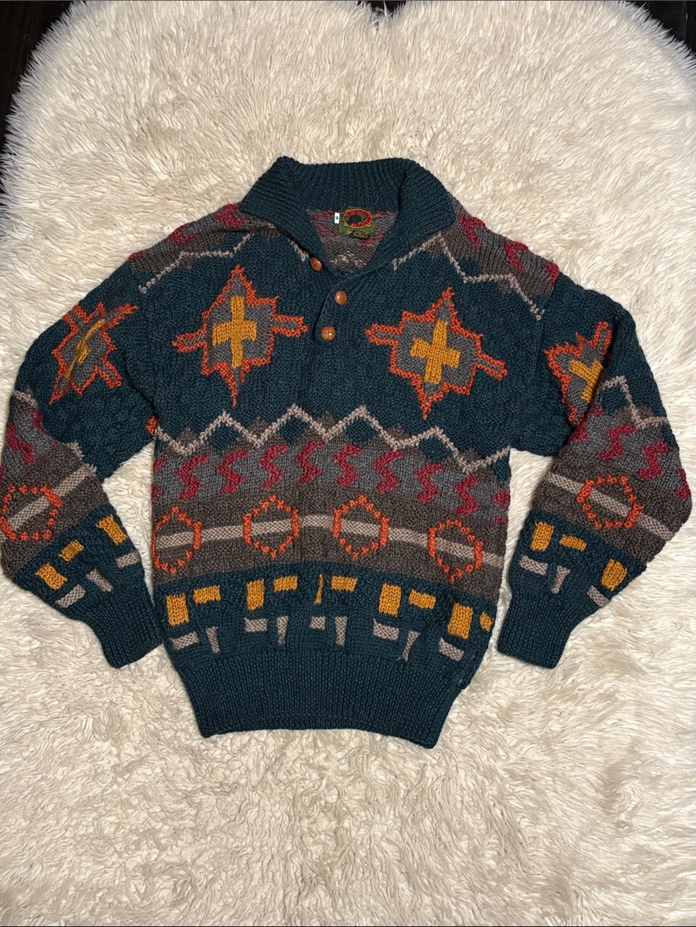 🌑* limited edition*Boston Traders V-Neck Southwestern Knit Sweater🌕